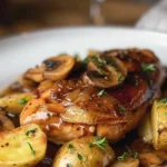 Delicious Savory Chicken with Mushrooms and Potatoes Recipe finished dish