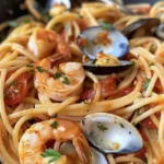Delicious Seafood Spaghetti Recipe for Dinner finished dish