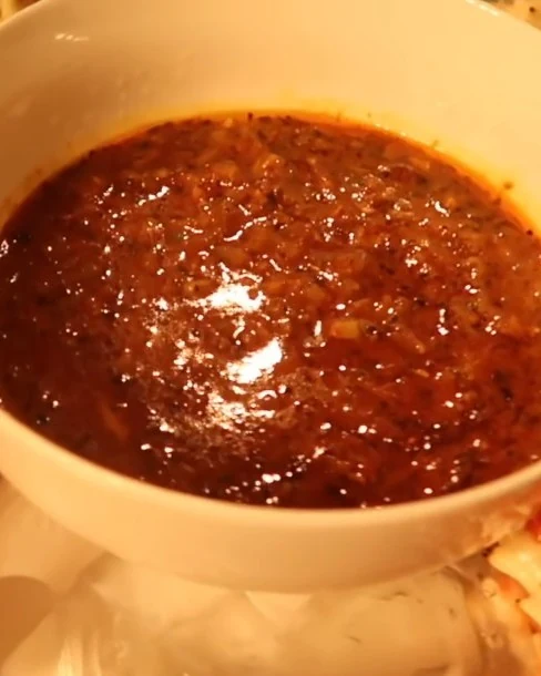 Delicious Seafoods Boil Sauce - Garlic and Butter Dip finished dish