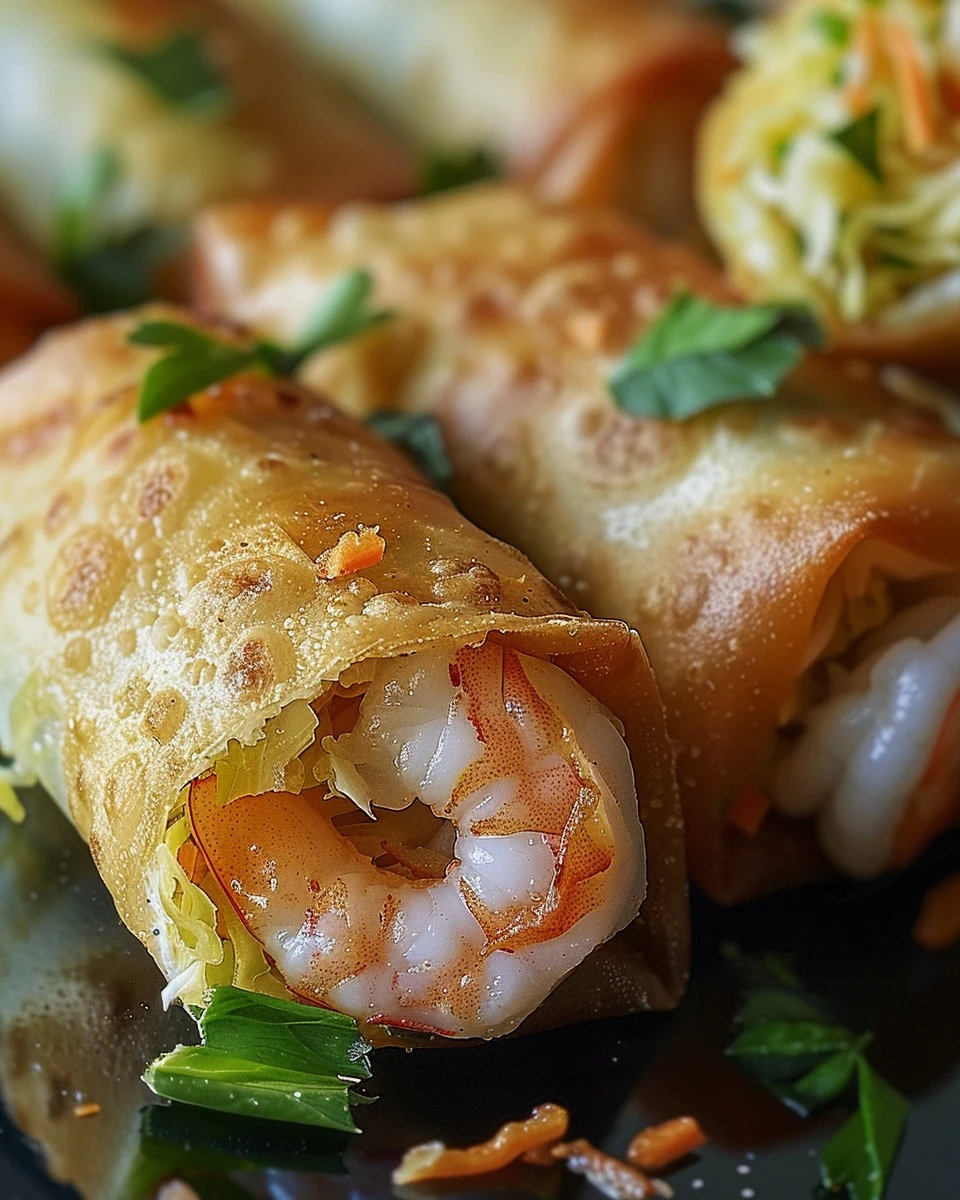 Delicious Shrimp and Cabbage Egg Rolls Recipe finished dish