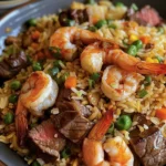 Delicious SHRIMP STEAK FRIED RICE Recipe to Try Today finished dish