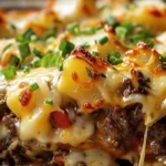 Delicious Slow Cooker Cheesesteak Potato Casserole Recipe finished dish