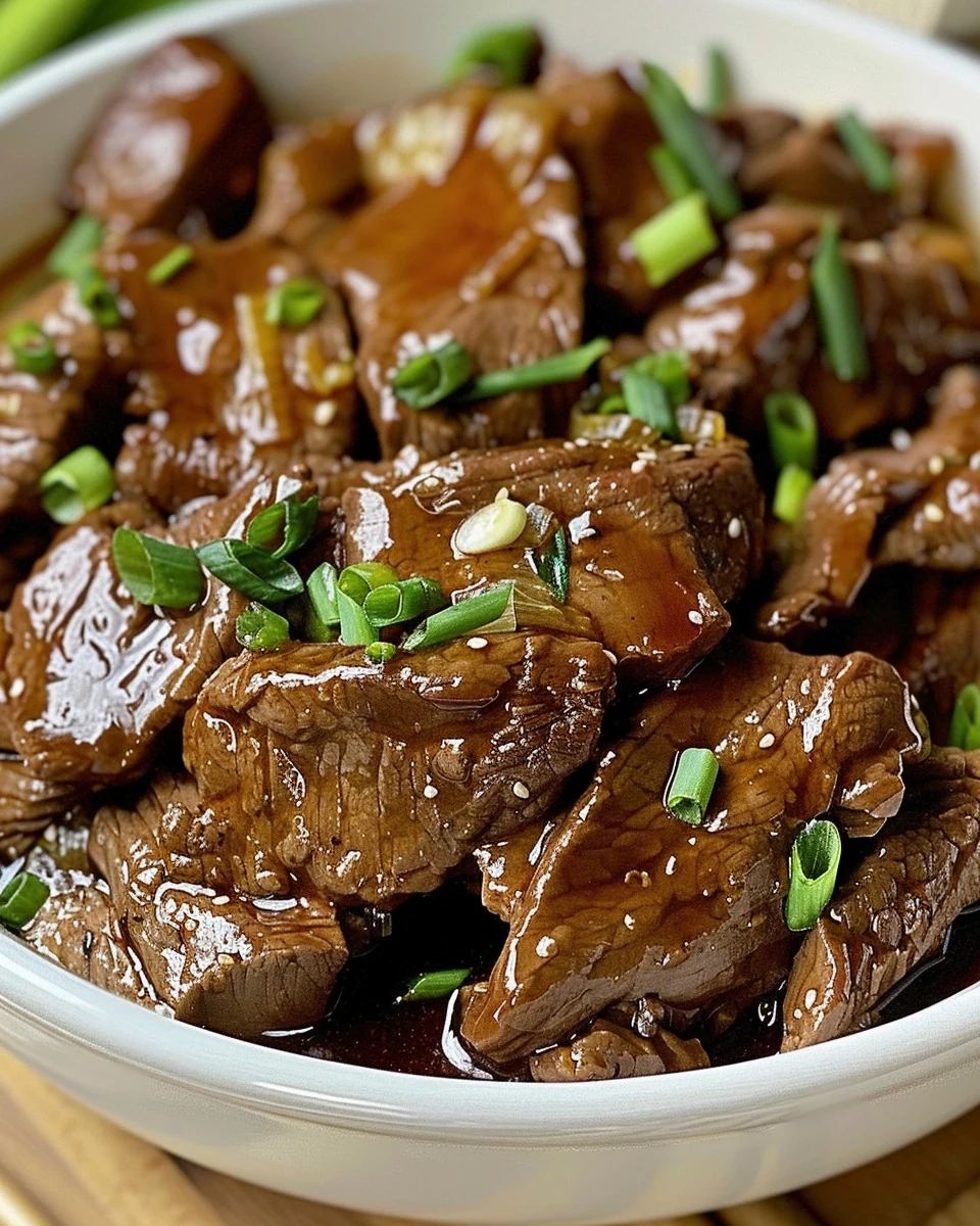 Delicious Slow Cooker Mongolian Beef Recipe finished dish
