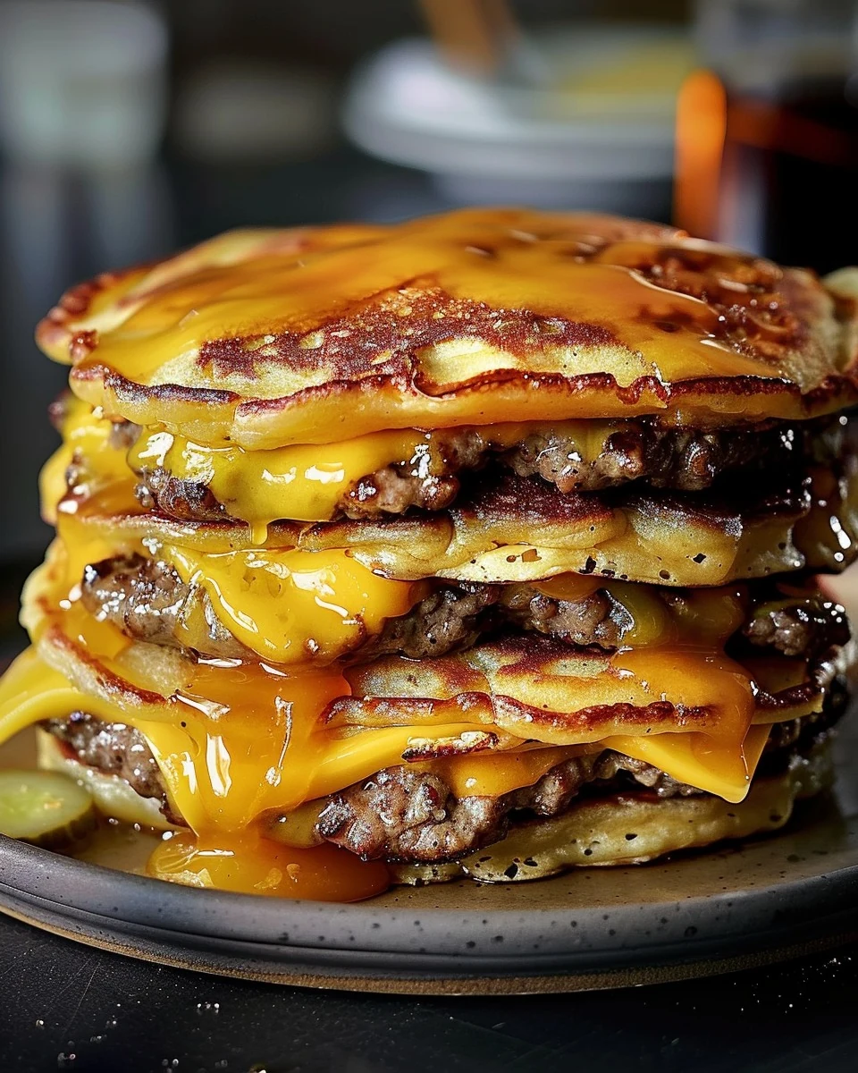 Delicious Smash Burger Pancakes for a Unique Meal finished dish