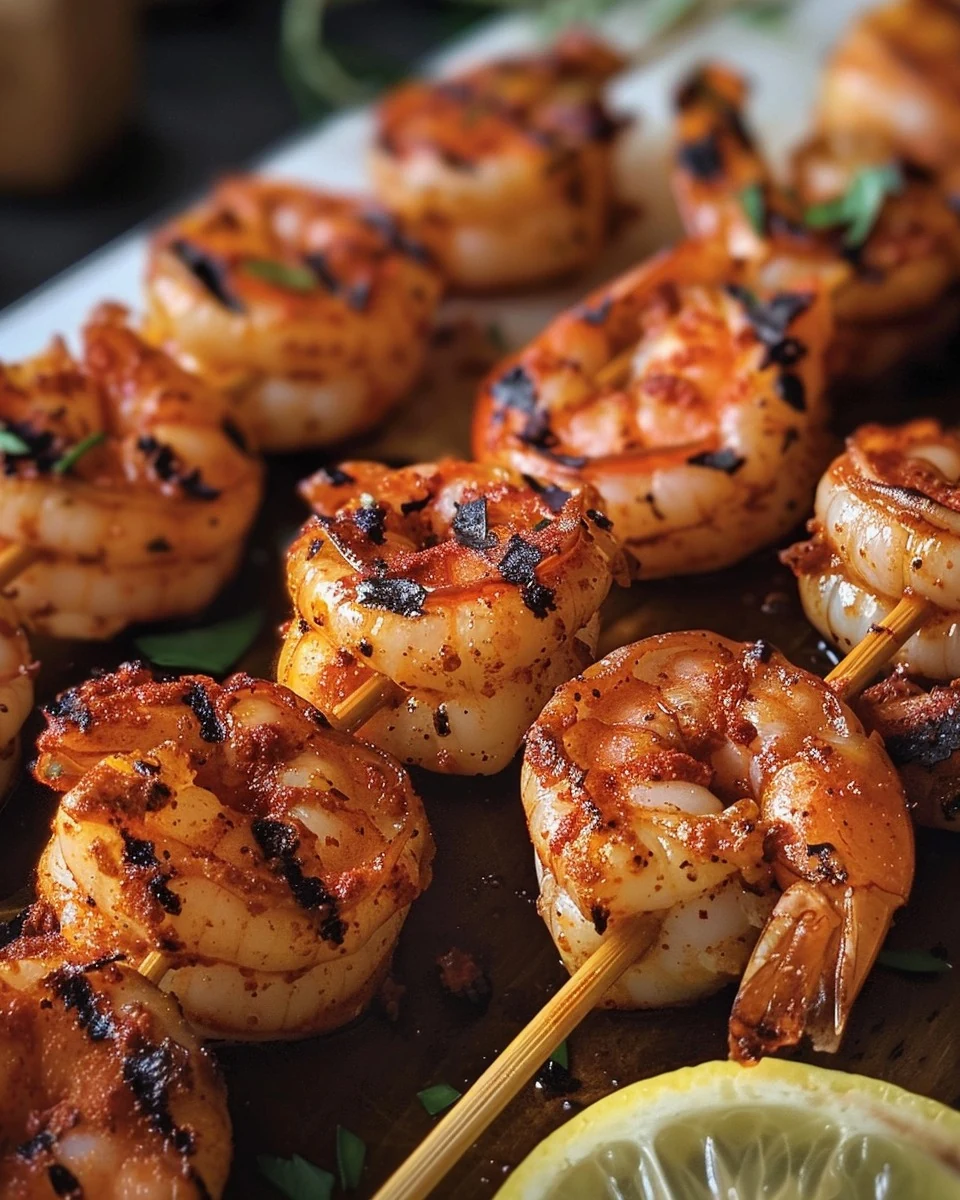 Delicious SMOKY PAPRIKA SHRIMP SKEWERS Recipe finished dish