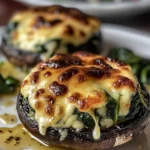 Delicious Spinach and Cheese Stuffed Portobello Mushroom Recipe finished dish