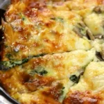 Delicious Spinach Mushroom Feta Crustless Quiche Recipe finished dish