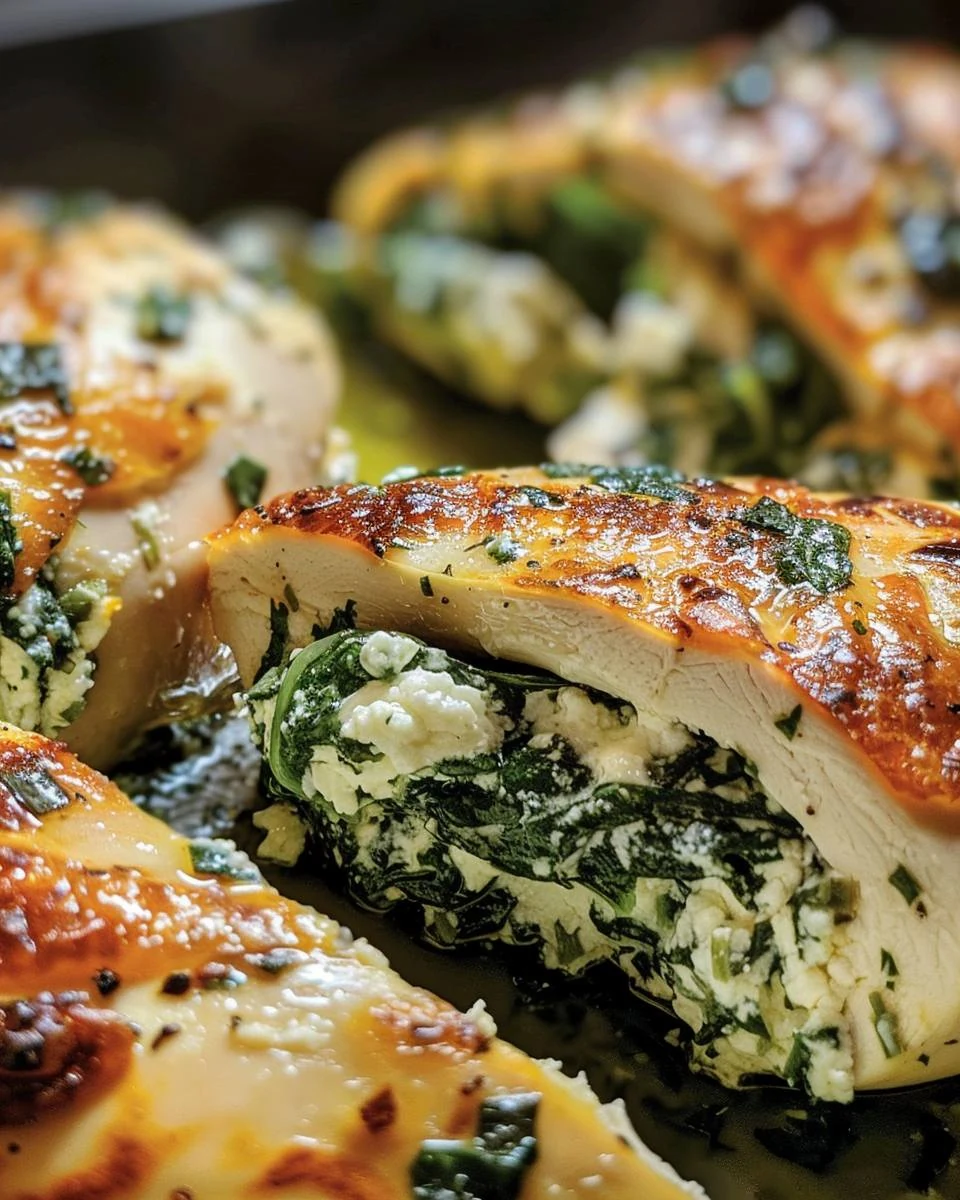 Delicious Spinach Ricotta Stuffed Chicken Breasts Recipe finished dish