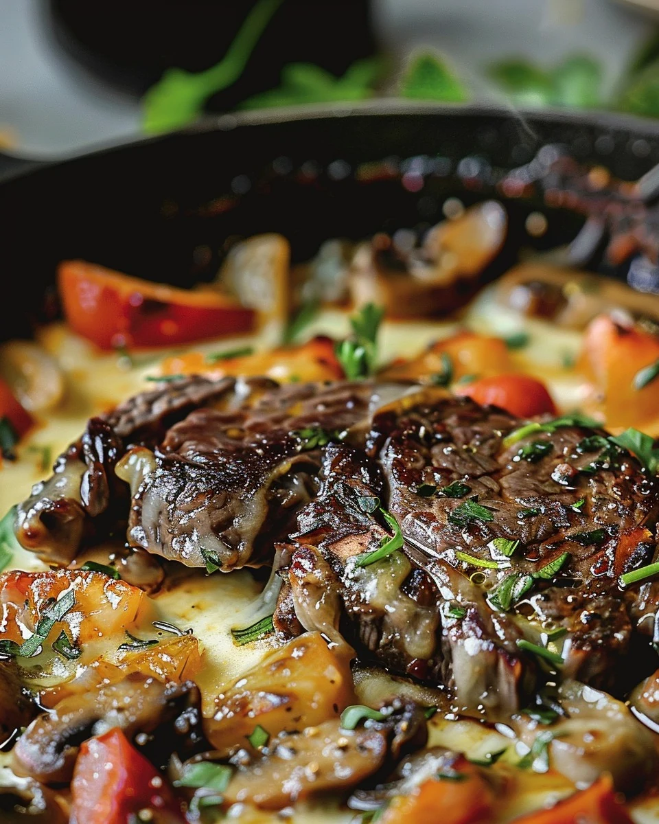 Delicious Steak and Cheese Skillet Recipe finished dish