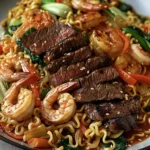 Delicious STEAK STIR-FRIED RAMEN RECIPE Recipe finished dish