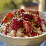 Delicious Strawberries and Cream Oatmeal Recipe finished dish
