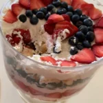 Delicious Strawberry and Blueberry Pound Cake Trifle Recipe finished dish