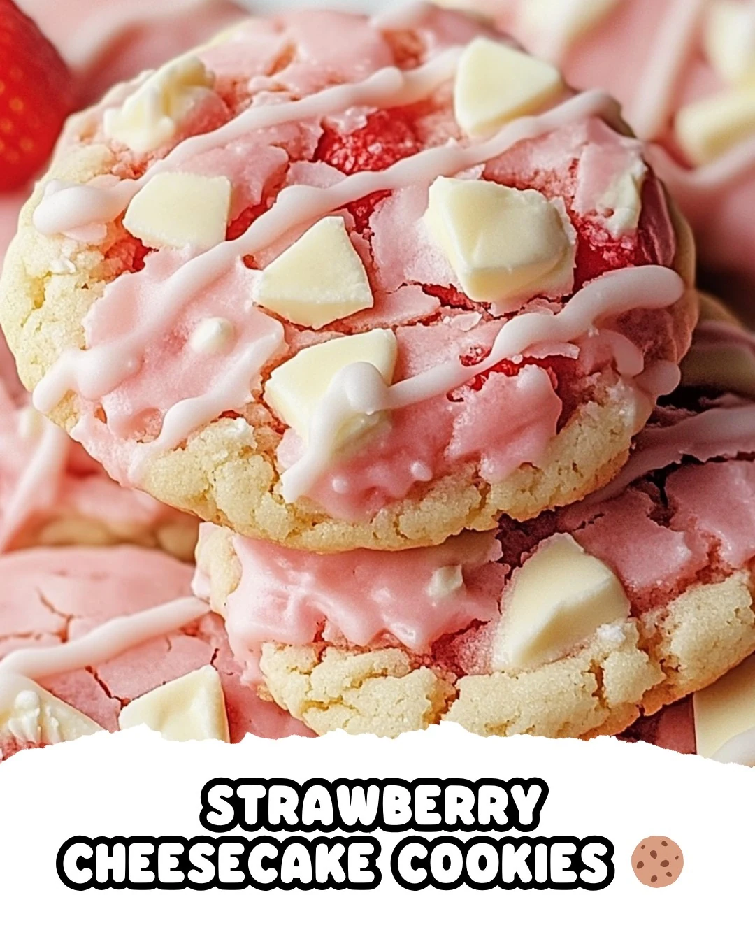 Delicious Strawberry Cheesecake Cookies Recipe finished dish