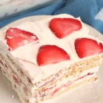 Delicious Strawberry Cream Cheese Icebox Cake Recipe finished dish