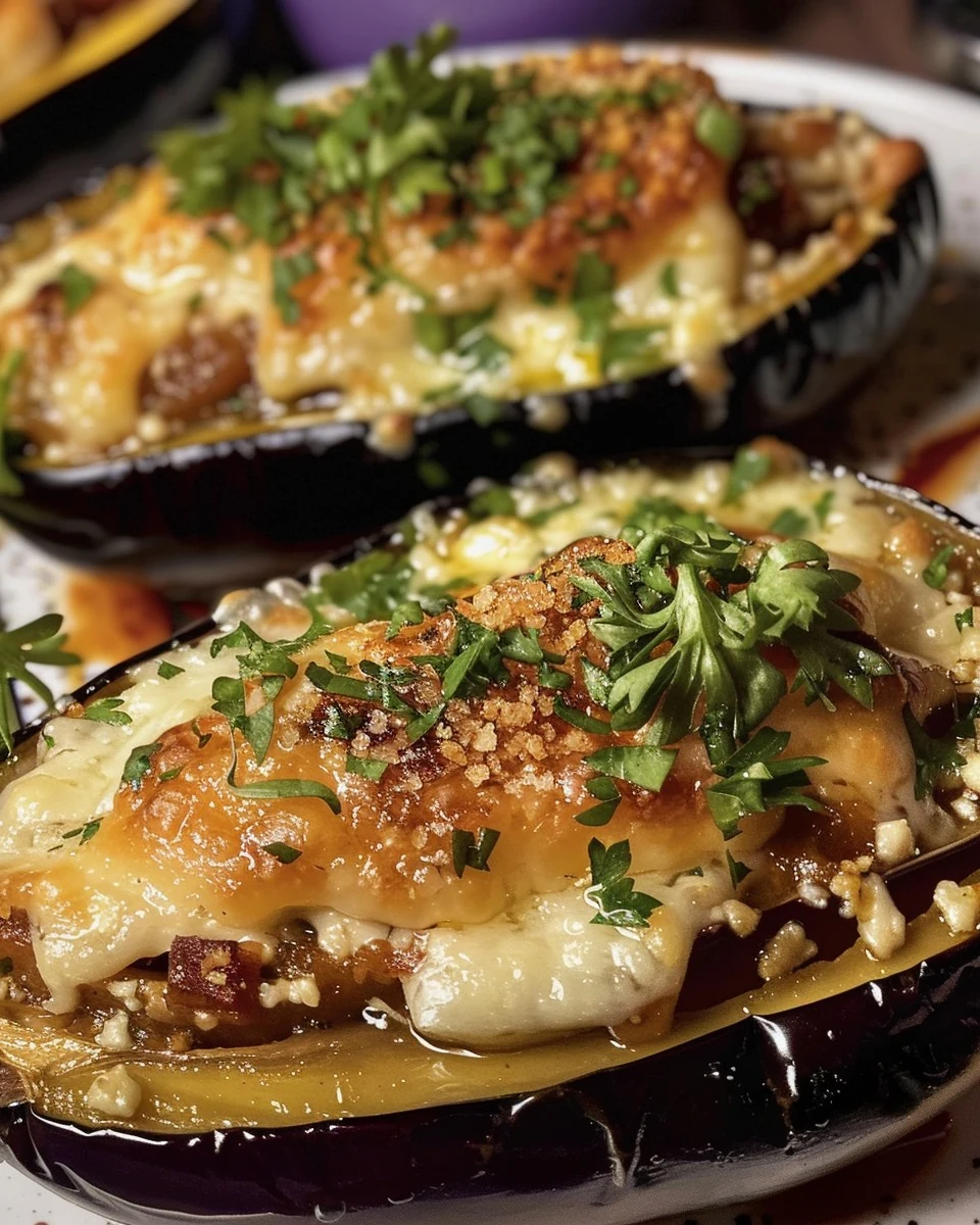 Delicious Stuffed Eggplants with Cheese Recipe finished dish