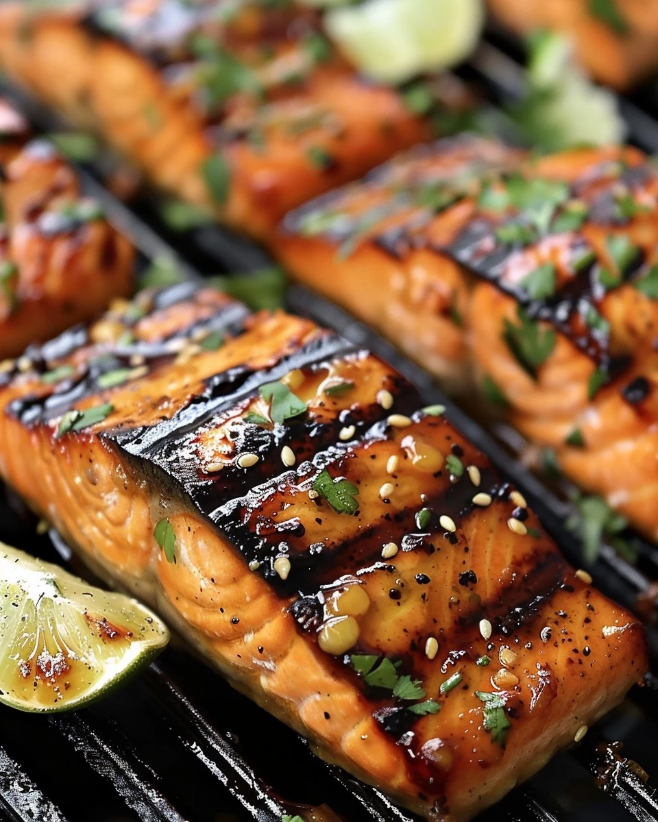 Delicious Sweet and Spicy Grilled Salmon Recipe finished dish
