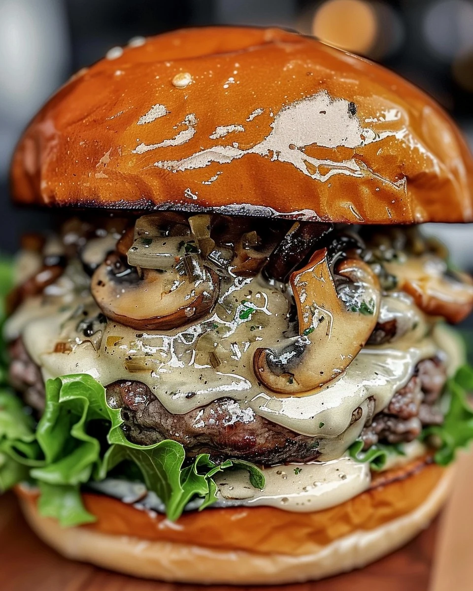Delicious Swiss Mushroom Burger Recipe You Must Try finished dish