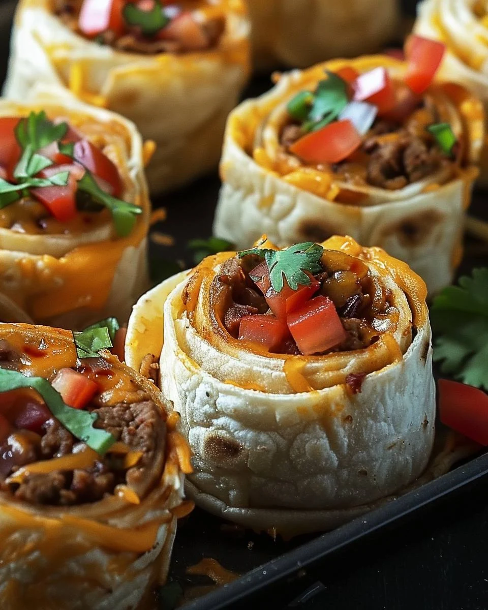 Delicious Taco Pinwheels Recipe for Quick Appetizers finished dish
