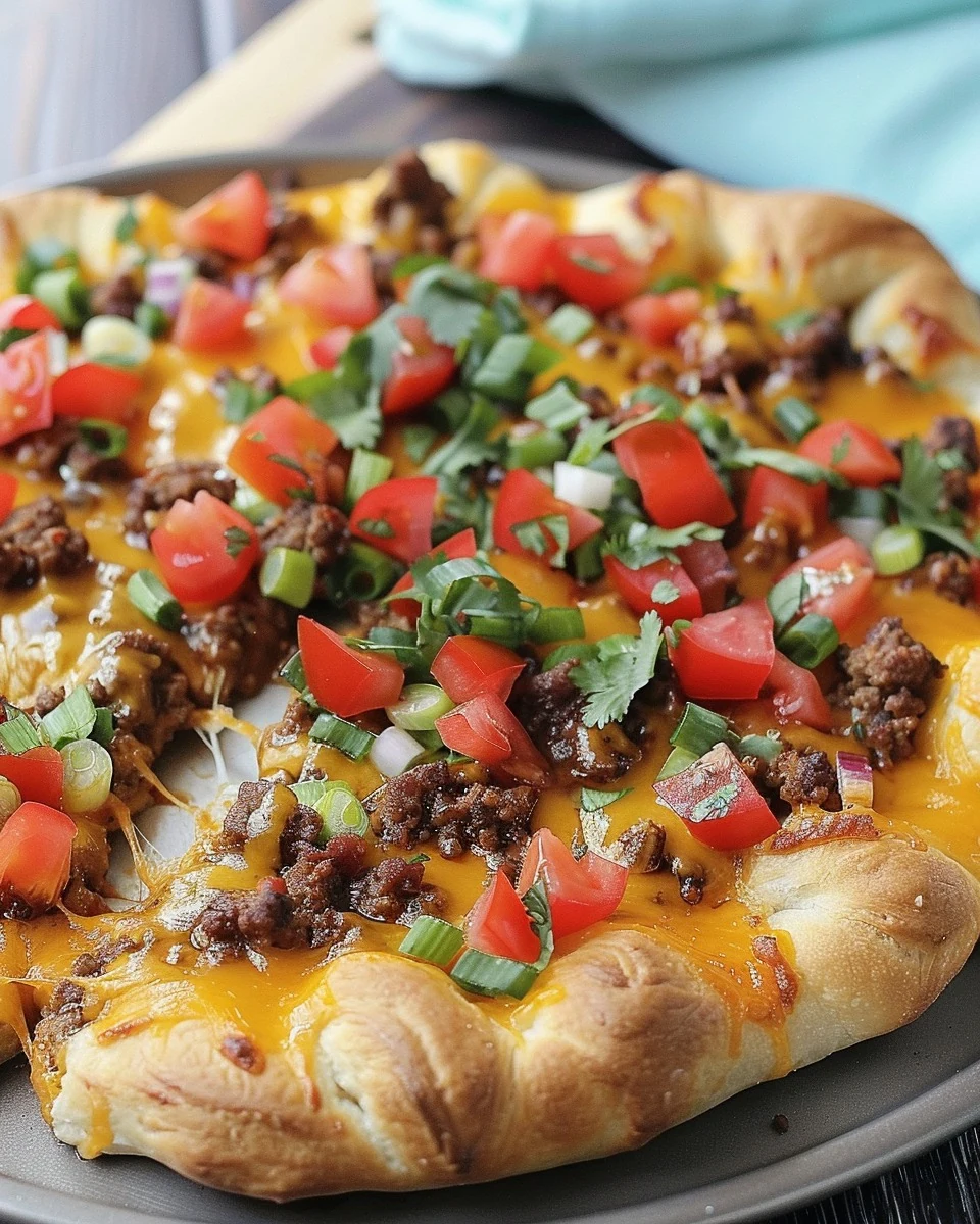 Delicious Taco Pizza Recipe for a Quick Dinner finished dish