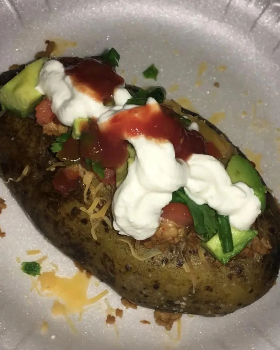 Delicious Taco Stuffed Baked Potatoes Recipe finished dish