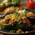 Delicious Taco Stuffed Poblano Peppers Recipe finished dish