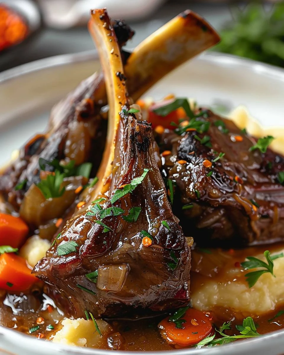 Delicious Tender Braised Lamb Shanks with Vegetables Recipe finished dish