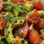 Delicious Tomato Avocado Salad Recipe finished dish