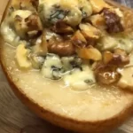 Delicious Walnut Blue Cheese Honey Pears Recipe finished dish