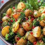 Delicious Warm Potato and Broccoli Salad Recipe finished dish