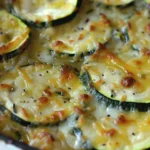 Delicious Zucchini and Yellow Squash Au Gratin Recipe finished dish