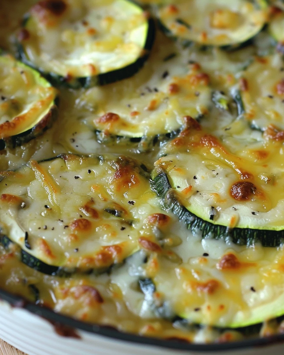 Delicious Zucchini and Yellow Squash Au Gratin Recipe finished dish