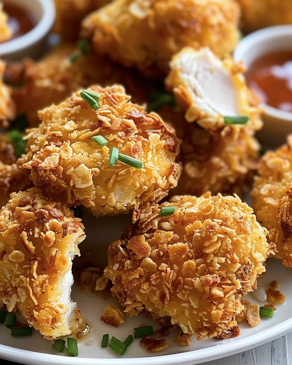 Deliciously Crunchy Crispy Cornflake Chicken Bites finished dish
