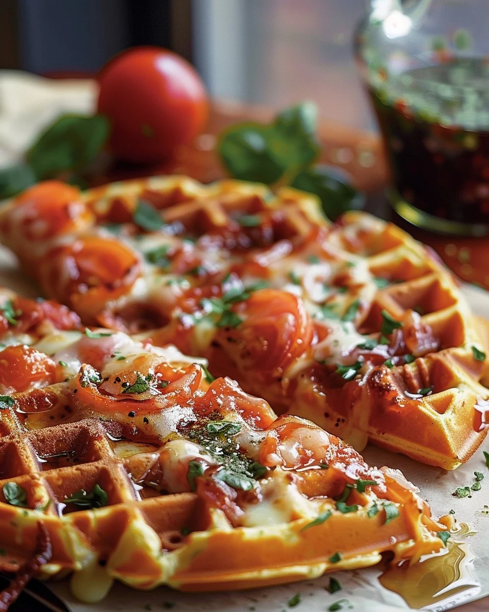 Deliciously Easy Pizza Waffles Recipe finished dish