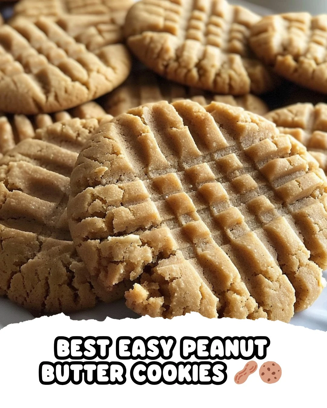 Deliciously Simple Best Easy Peanut Butter Cookies finished dish