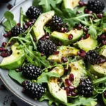Delightful Blackberry Avocado and Arugula Salad Recipe finished dish