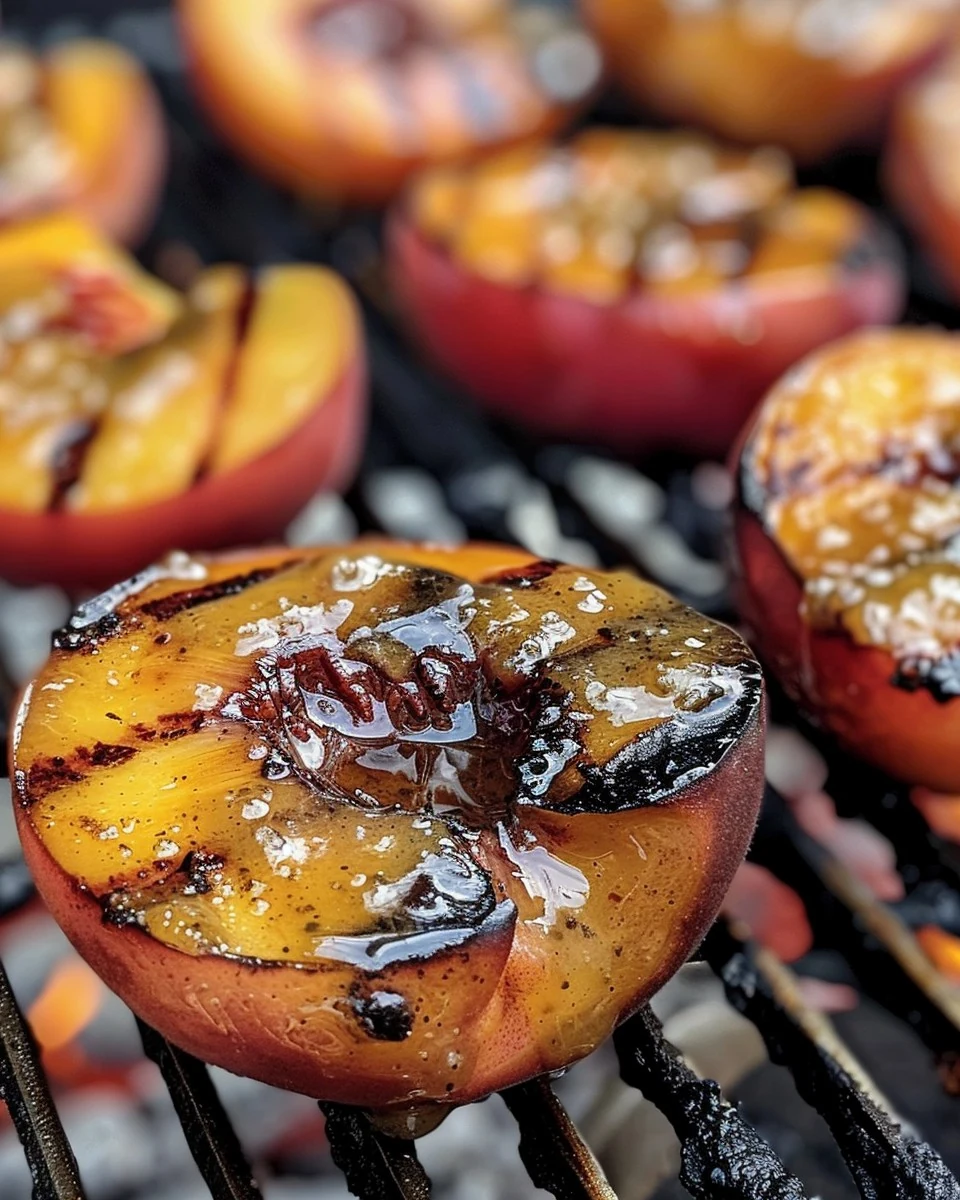Delightful Grilled Peaches with Cinnamon Sugar Butter finished dish