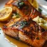 Delightful Honey Lemon Butter Salmon Recipe finished dish