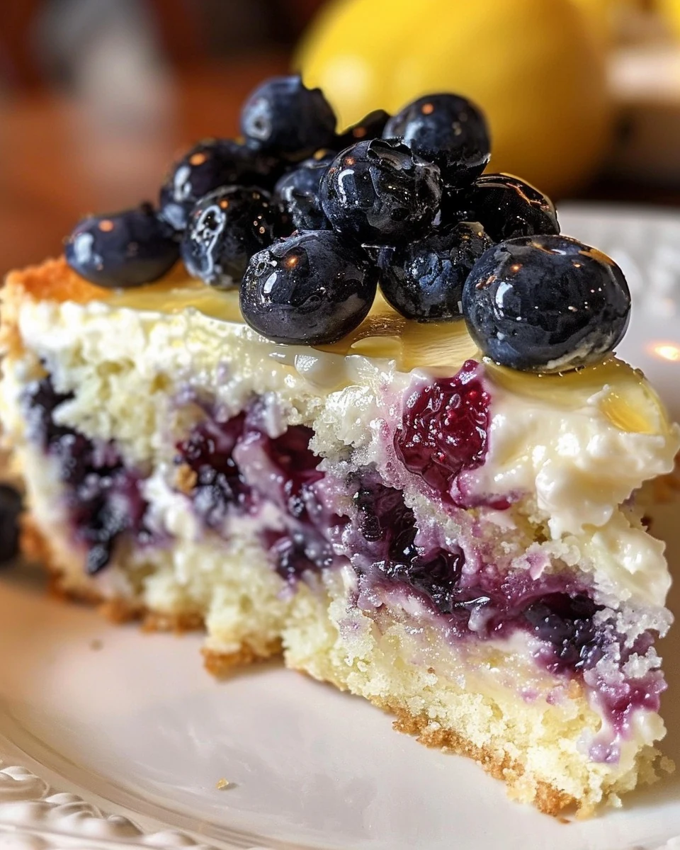 Delightful Lemon Blueberry Cake Recipe finished dish