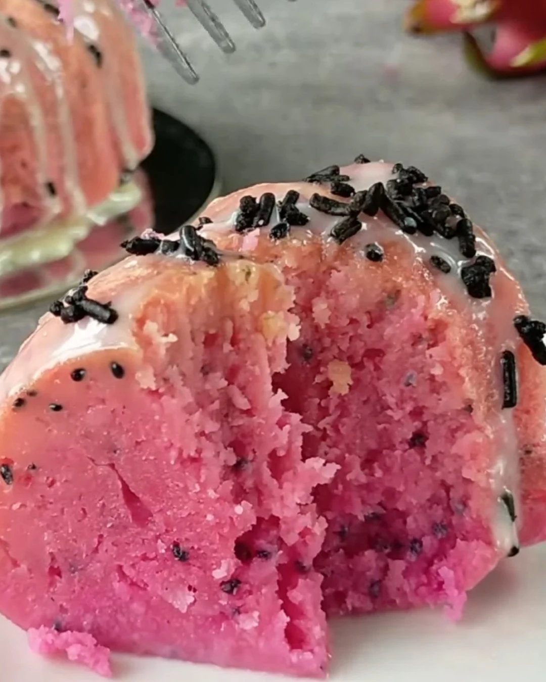 Delightful Pink Dragon Fruit Layer Cake Recipe finished dish