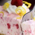 Delightful Refreshing No-Bake Lemon Raspberry Cheesecake finished dish