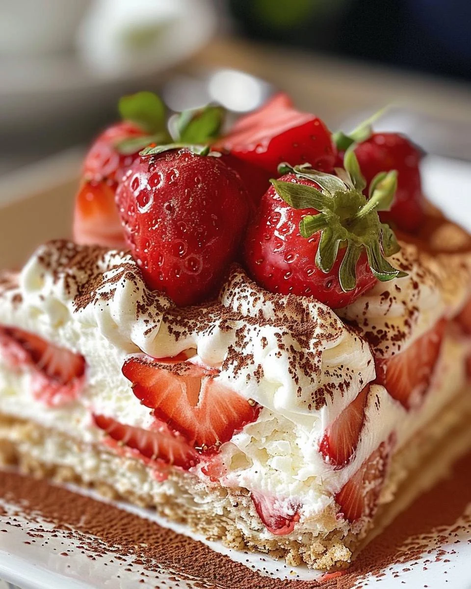 Delightful Strawberry Tiramisu Recipe for Any Occasion finished dish