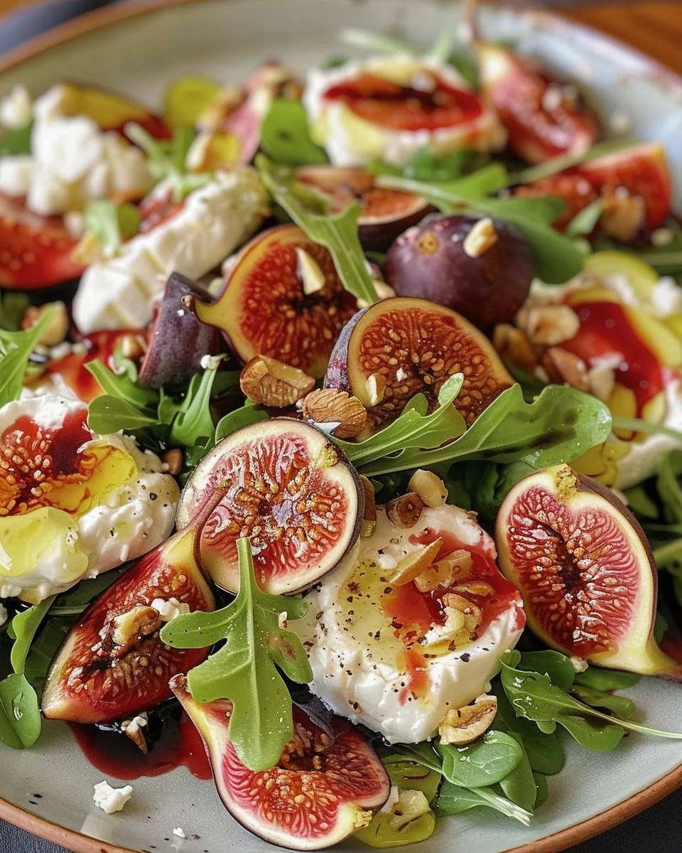 Delightful Summer Fig Burrata Salad Recipe finished dish