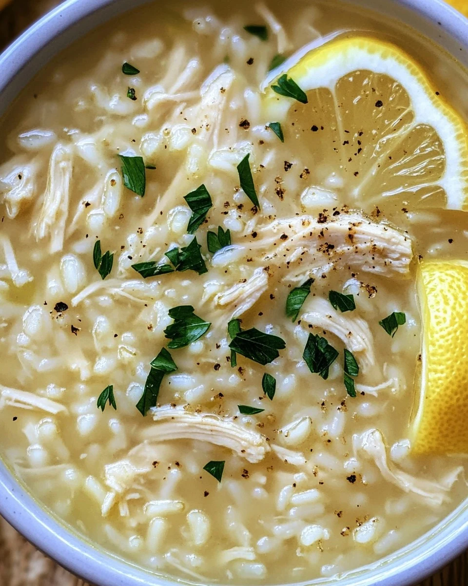 Greek Chicken and Rice Lemon Soup