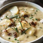 Easy and Creamy CrockPot Potato Soup Recipe finished dish