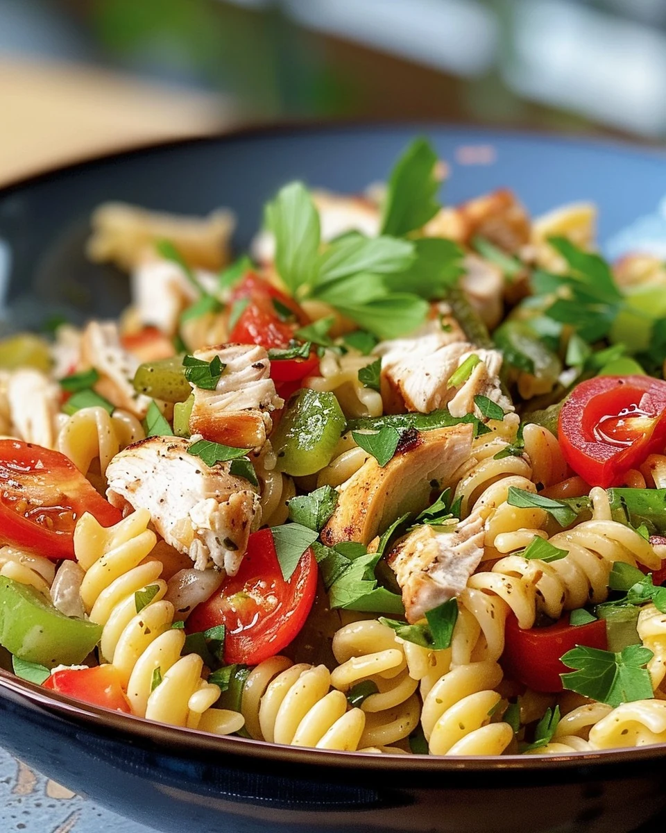 Easy and Delicious Chicken Pasta Salad Recipe finished dish