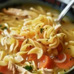 Easy and Delicious Crack Chicken Noodle Soup Recipe finished dish