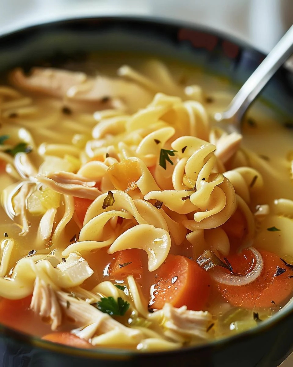Easy and Delicious Crack Chicken Noodle Soup Recipe finished dish