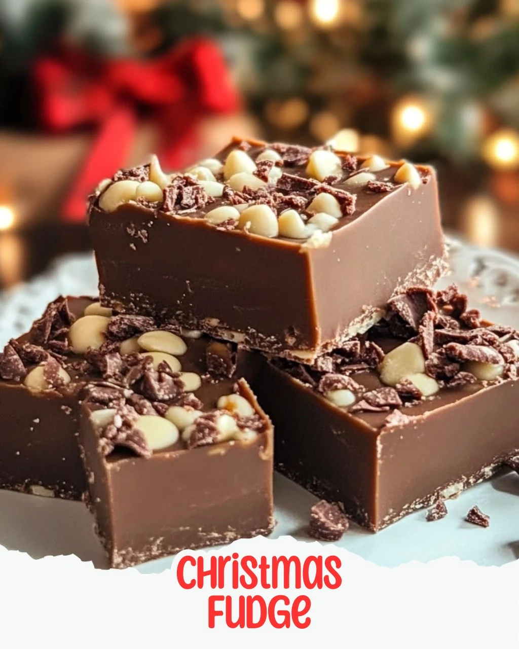 Easy and Festive Christmas Fudge Recipe finished dish