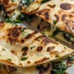 Easy Baked Spinach Mushroom Quesadilla Recipe finished dish