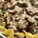 Easy Beef Stroganoff Casserole Recipe for Family Dinners finished dish